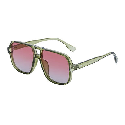 Retro Large Full Square Frame UV400 UV Protection Outdoor Sunglasses