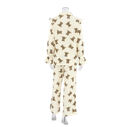 Relaxed Cotton Linen Long Sleeve Top and Pants Set