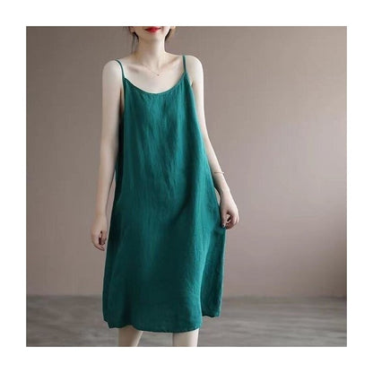 Halter Neck Sleeveless Loose Fit Midi Skirt