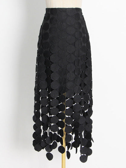 Urban Irregularity Tasseled Embroidered  Skirts