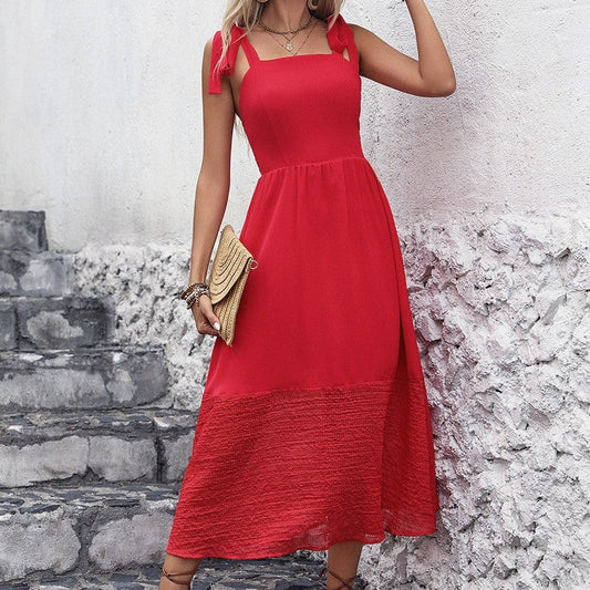 Solid Color Sleeveless Strappy Dress in Trendy Fashion Style