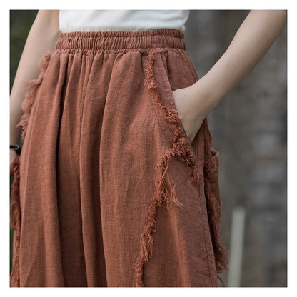 Lantern Pants For Casual Wear With Fuzzy Texture