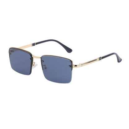 Fashion Half-Frame Diamond Cut Edge Sunglasses