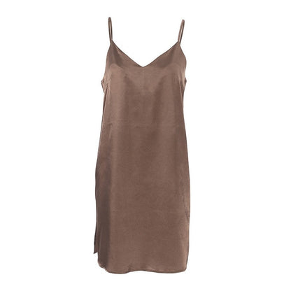 Sleek Backless Halter Nightgown