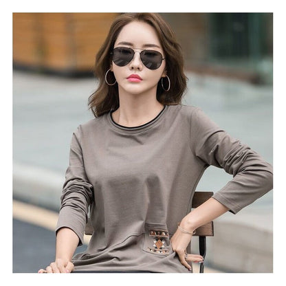 Long Sleeve T-Shirt with Embroidered Patch Pocket