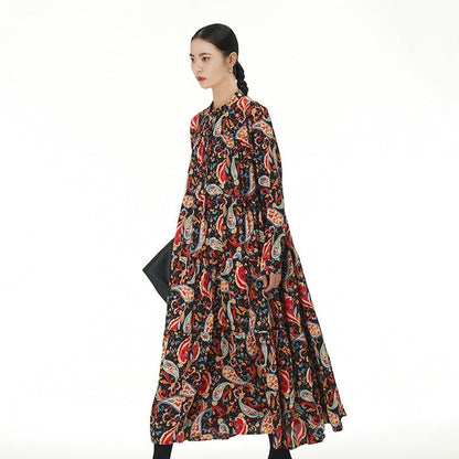 Oversized Swing Skirt with Traditional Print