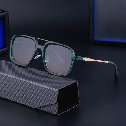 Vintage Square Frame Sunglasses For Men Outdoor UV Protection