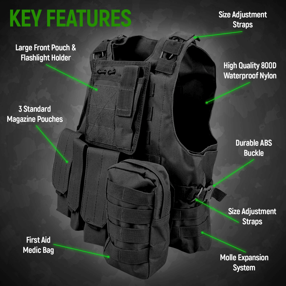 XGear Tactical Military Tactical Plate Carrier Vest