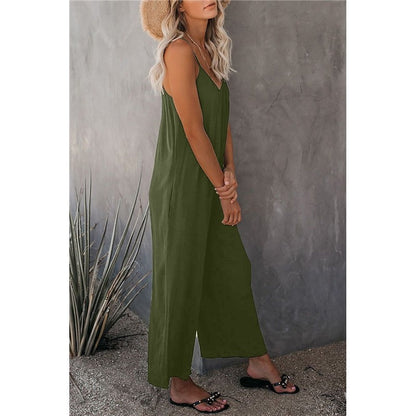 Spaghetti Strap Wide Leg Jumpsuit