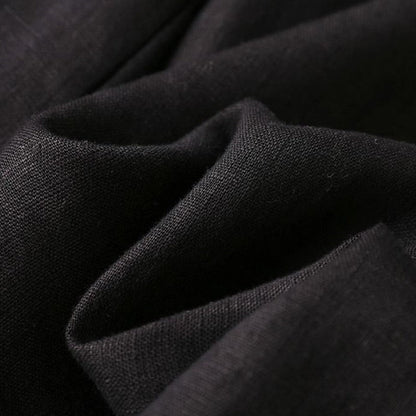 Cotton & Linen Wide-Leg, High-Waisted Straight-Leg & Cropped Casual Pants