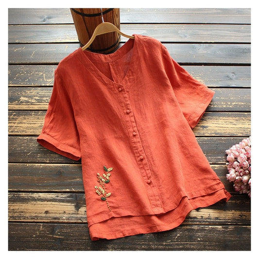 Flowy V-Neck Embroidered Plus Size Cardigan