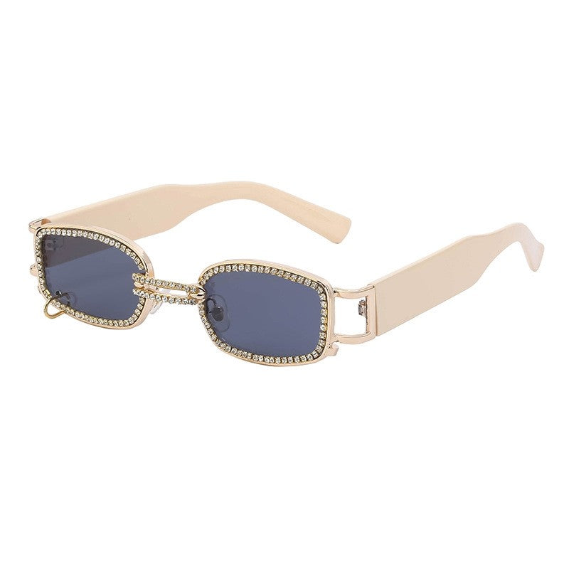 Fashion Diamond-Encrusted Small Frame Sunglasses