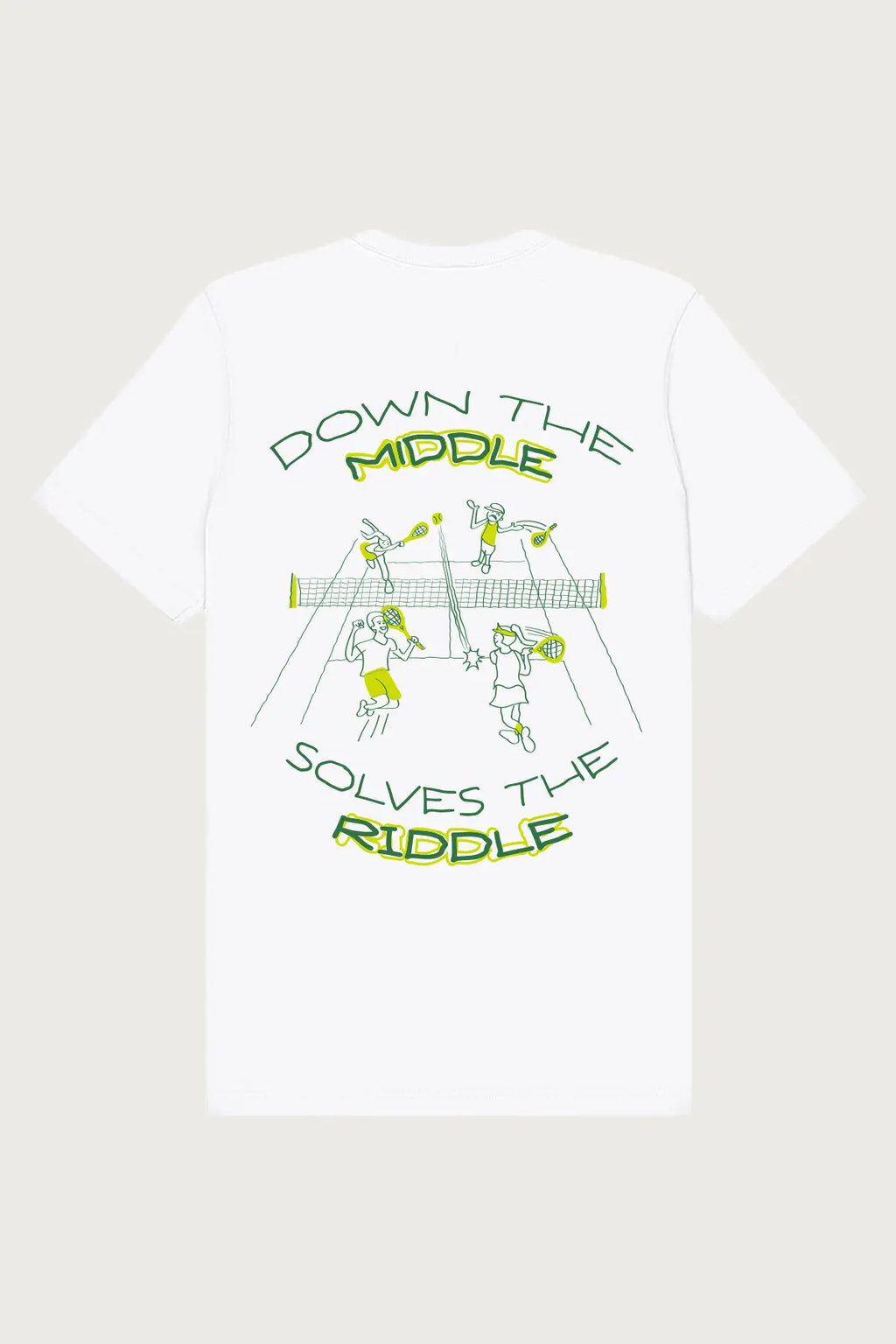 Down the Middle Solves the Riddle Tee