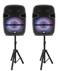 Naxa Dual 12 inch Bluetooth® True Wireless Sync Party Speakers with Disco Light Combo (NDS-1218D)