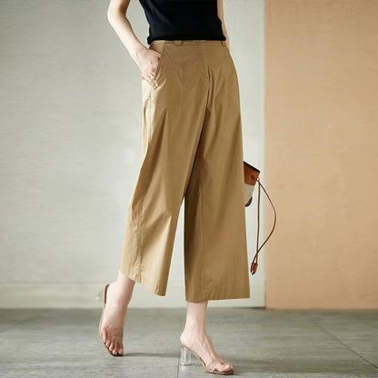 High-Rise Relaxed Fit Cropped Straight-Leg Pants