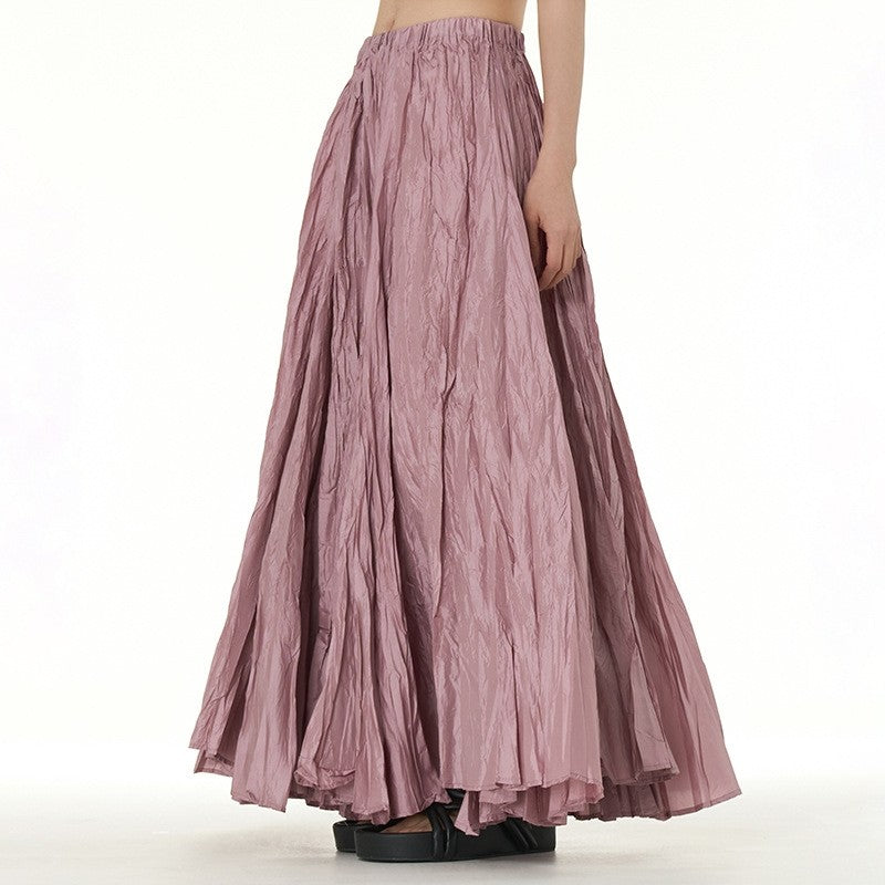 Solid Color Draped Ruched Skirt