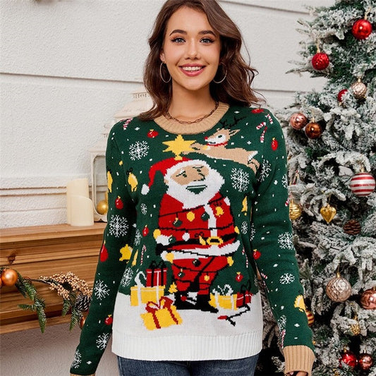 Fashionable Christmas Round Neck Pullover Sweater