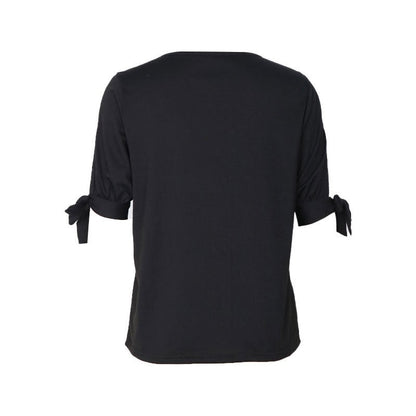 Hollow Out Cold Shoulder Black Fashion Top