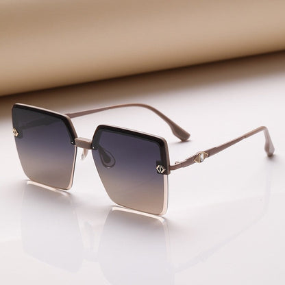Fashion Large Half Frame Outdoor Sun Protection Polarized Sunglasses
