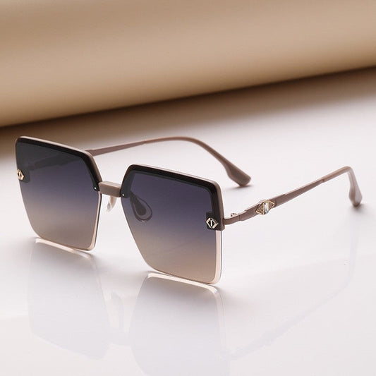 Fashion Large Half Frame Outdoor Sun Protection Polarized Sunglasses