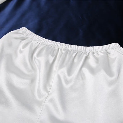 Solid Color Long Sleeve Lapel Buttoned Blouse and Side Slit Pants Two-Piece Homewear Pajama Set