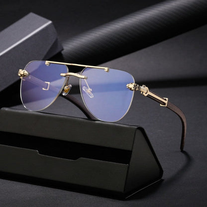 Unisex UV400 Retro Pilot Frameless Eyewear Sunglasses