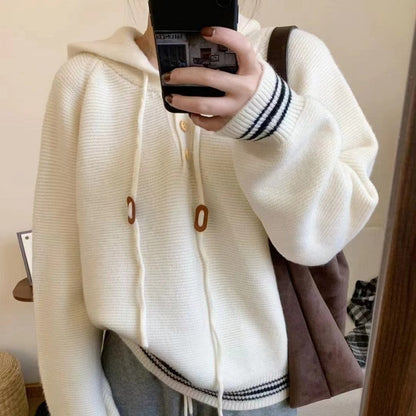 Long Sleeve Hooded Casual Loose Pullover Thick Sweater