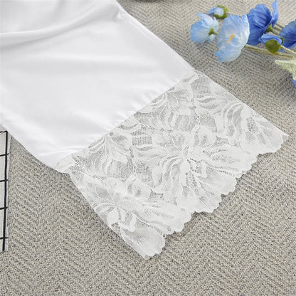 Tie-Waist Lace Robe and Pants Pajama Set