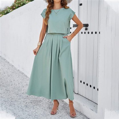 Sleeveless Top and Long Skirt Set - Casual Summer Outfit