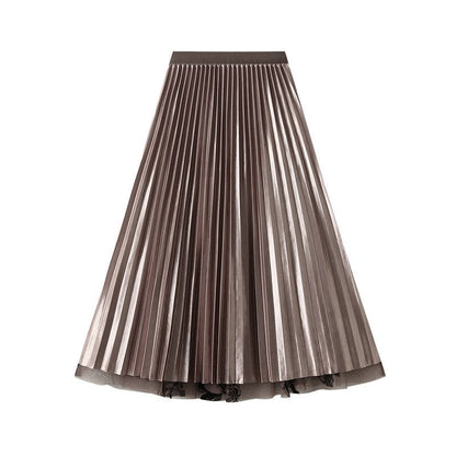 Floral Flock Mesh Patchwork A-Line Skirt