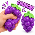 Crunchy Squishies Grape Squeeze Toy 2-Pack – Crispy Crunch Sound Soft Stretchy Stress Balls | ASMR Sensory Fidget Toys for Adults & Kids | Realistic Purple Grape Cluster Squishies
