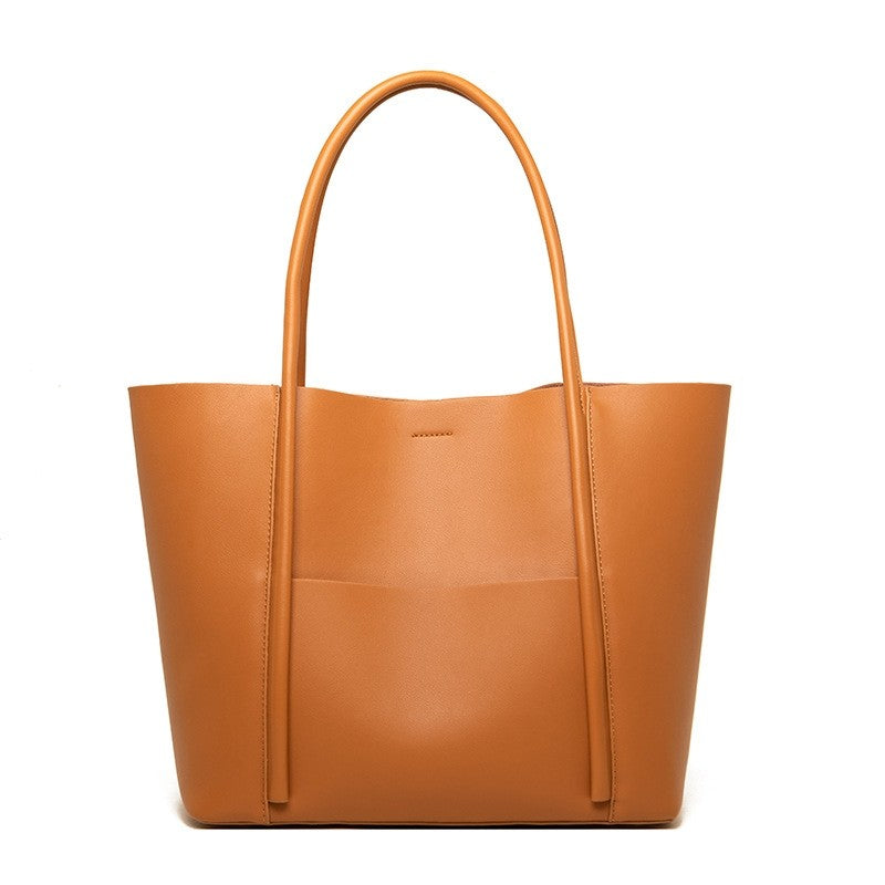 High Capacity Minimalist Genuine Leather Shoulder Bag
