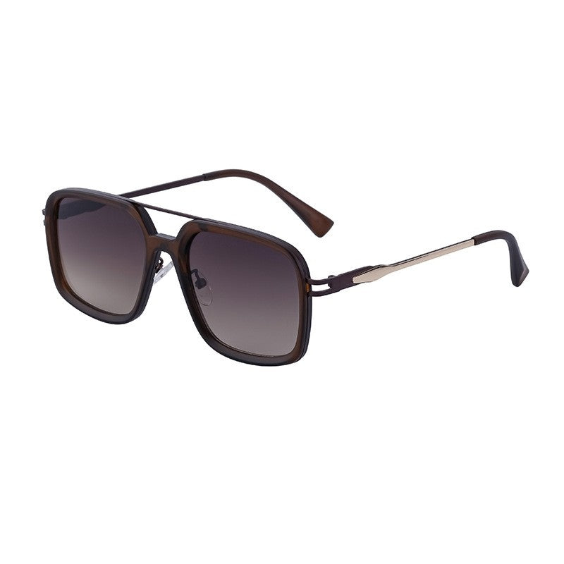 Vintage Square Frame Sunglasses For Men Outdoor UV Protection