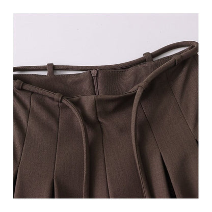 Sure! Here is an optimized title for your clothing product in English:

"Elegant High Waist Wide Leg Trouser Suit with Belt