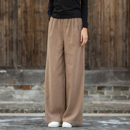 Versatile Casual Trousers in Solid Color