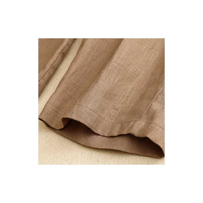 Relaxed Fit Solid Color Lightweight Wide-Leg Trousers