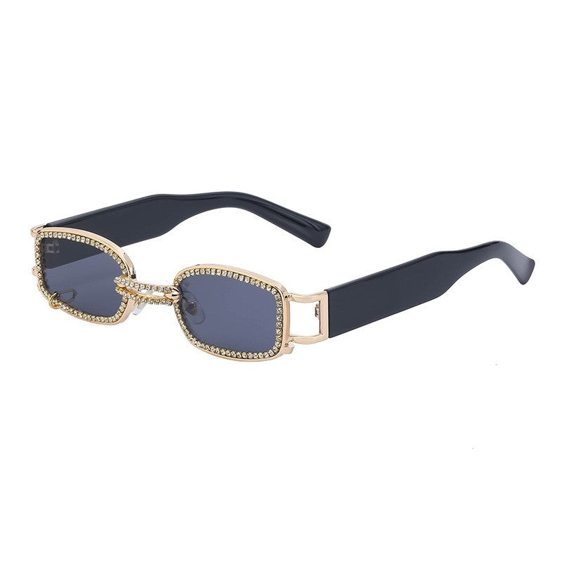 Fashion Diamond-Encrusted Small Frame Sunglasses