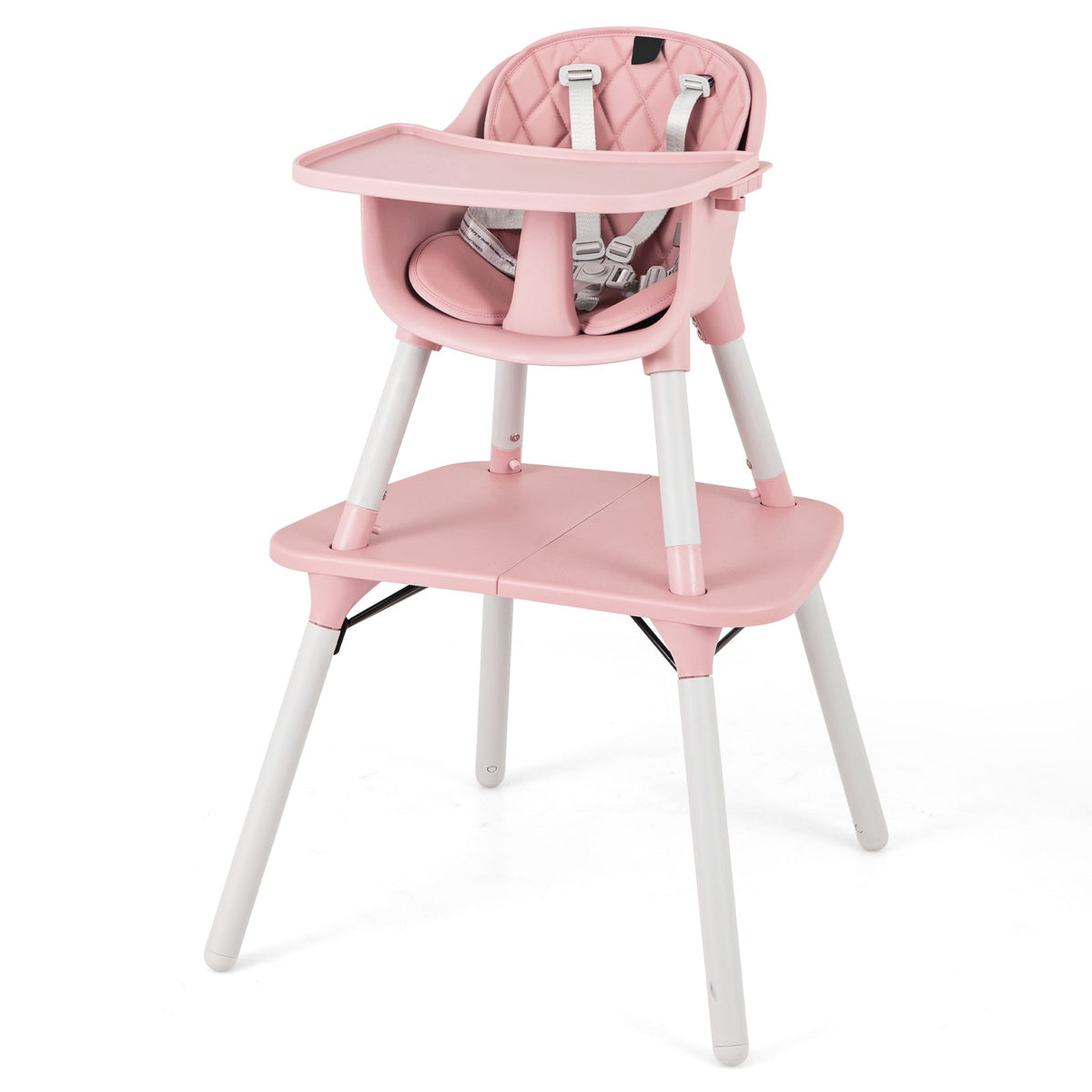 4-in-1 Baby Convertible Toddler Table Chair Set with PU Cushion