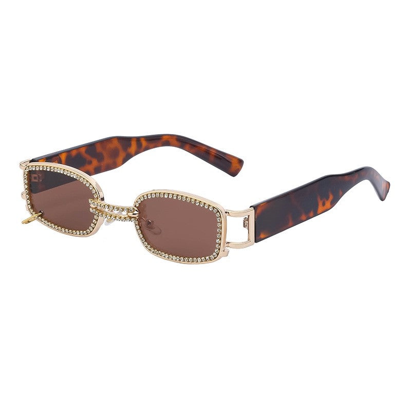 Fashion Diamond-Encrusted Small Frame Sunglasses