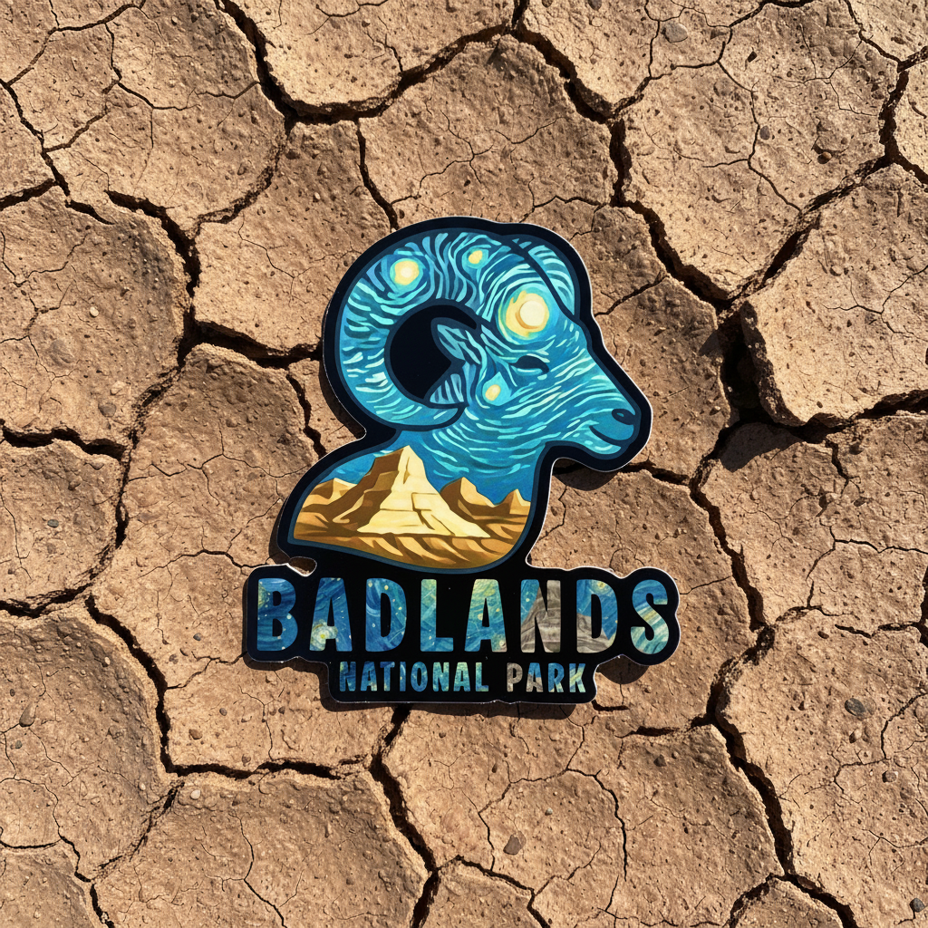 Badlands Starry Night Sheep Sticker