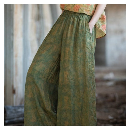 Elastic Waist Loose-Fitting Floor-Length Skirt Pants