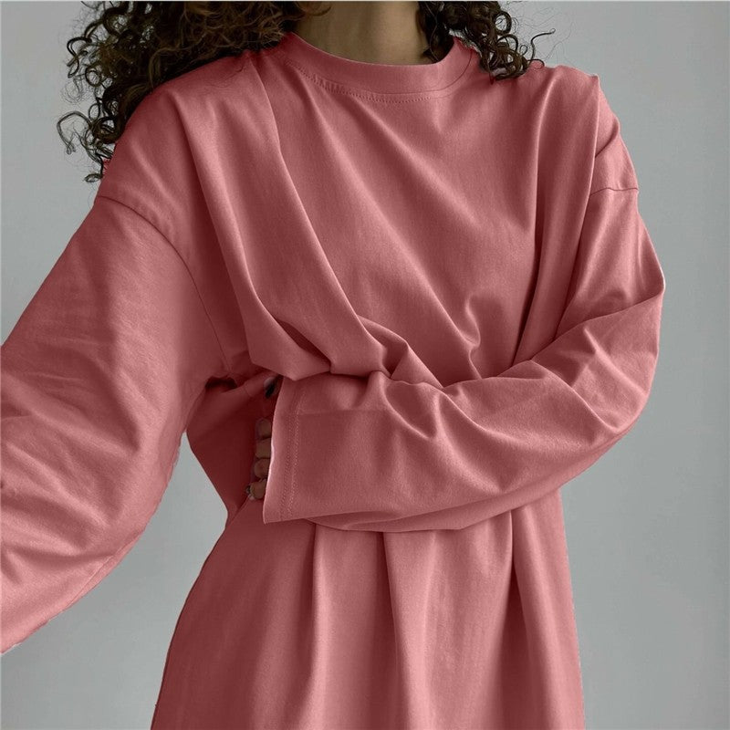 Relaxed Fit Solid Long Sleeve Tee