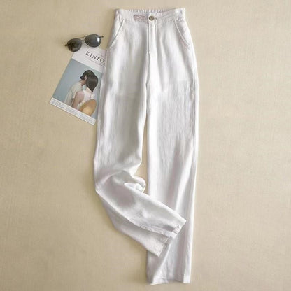 Stylish Relaxed High-Waisted Straight-Leg Trousers
