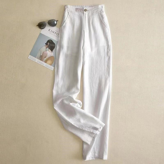 Stylish Relaxed High-Waisted Straight-Leg Trousers