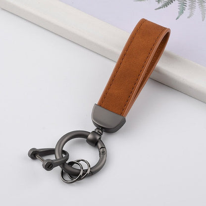 Solid Color Metal Leather Keychain Fashion Accessory