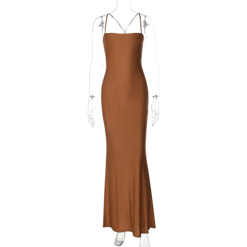 Strapless Backless Hollow Out Color Block Bodycon Dress