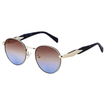 Fashionable Rimless Cut Edge Sunglasses With Metal Ellipse