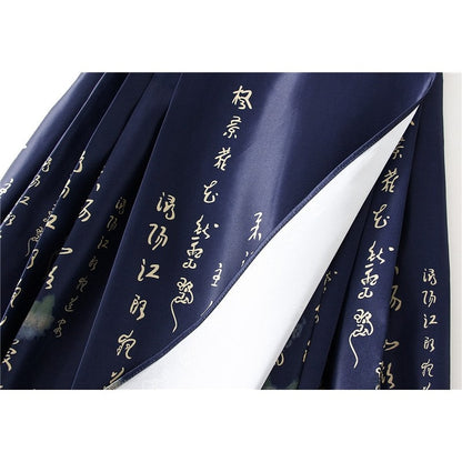 Vintage Chinese-Inspired Horse Face Waist Tied Skirt