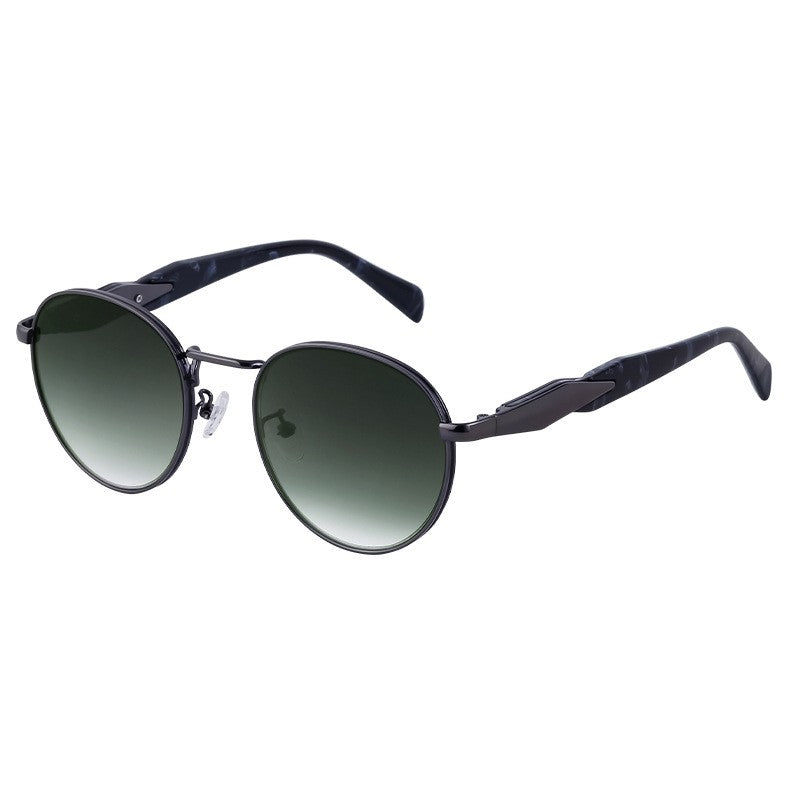 Fashionable Rimless Cut Edge Sunglasses With Metal Ellipse