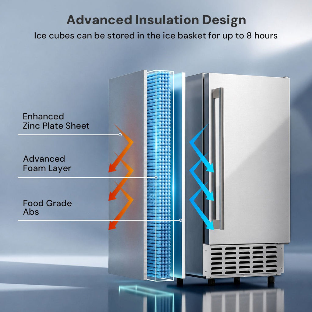 Kismile Commercial Under Counter Built-in Nugget Ice Maker Z5830N